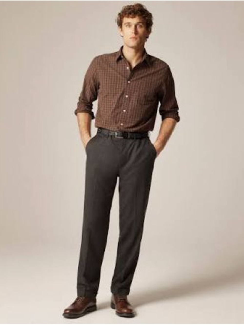 J. CREW Classic creased wool trouser in Dark Brown Size 33/34 NWT $178 CO452